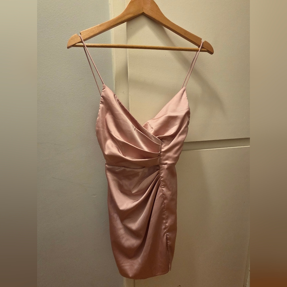 Elegant Pink Satin Dress